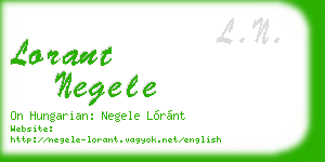 lorant negele business card